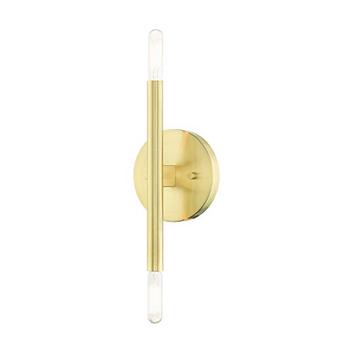 Image of Livex Lighting 51172-12 Copenhagen Collection 2 Light ADA Sconce, Brass
