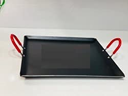 Shivhomeworld Shiv Home World Square Patri Tawa 330mm,Black Hammer Tone Dosa Tawa, Material : Iron Alloy Sheet 12 Inch Square for Multi Purpose