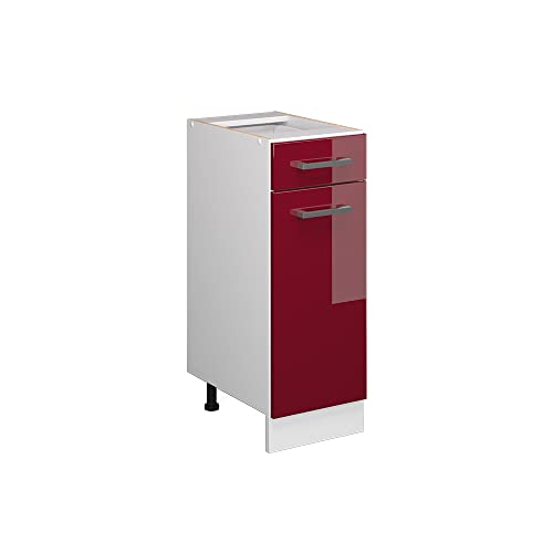 Vicco Meuble Cuisine R-Line, Rouge Brillant, 30cm sans PT, pour Une Combinaison Libre au Sein de...