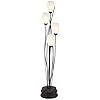 Franklin iron works jareth rustic farmhouse vintage floor lamp 77 12 tall ginger black with riser 4 light white cased tulip glass shade for living room reading bedroom office house home decor  urban country home decor