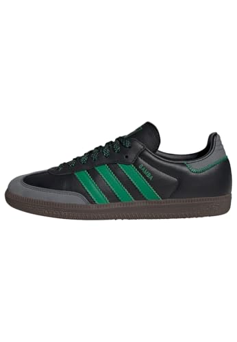 Image of adidas Samba Womens Sneaker, Core Black /Green /Grey Six, Size 8.5