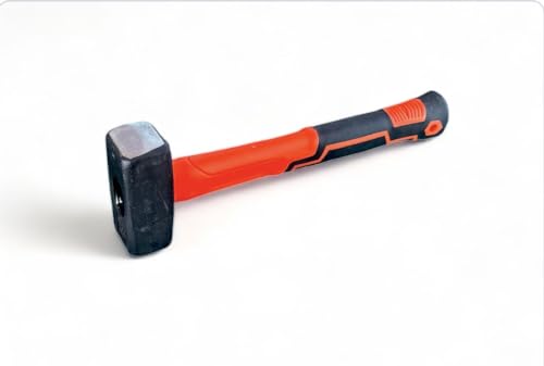 ASPIRE UK 1 Kg Club Hammer with Fibreglass Handle Shock Absorbing Handle with Anti-Slip Grip Forged Steel Head Hand Tool for Builders, DIY, Construction, Site & Workshop Use