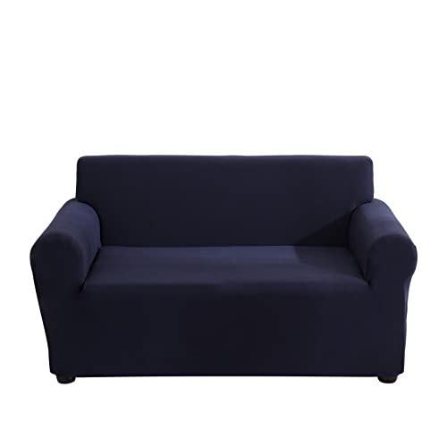Sufdari Sofa Covers 2 Seater,Love Seat Couch Covers,Stretch Settee Covers for Living Room,Seat Covers for Sofas,Washable Elastic Sofa Slipcover (Navy Blue)
