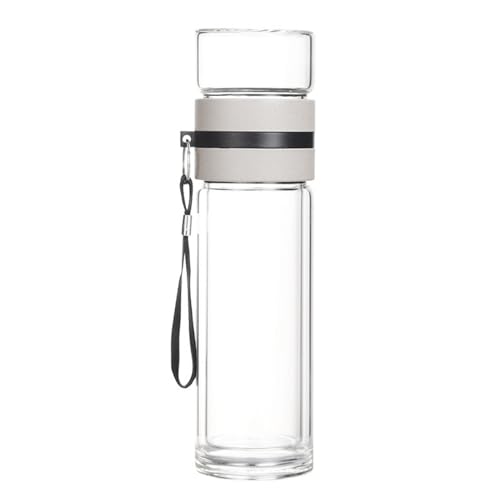 Bouteille à thé polyvalente en verre pour voyage | Tasse à thé avec corde de suspension | Bouteille d'eau portable anti-fuite pour thé en vrac, boissons aux fruits et hydratation quotidienne