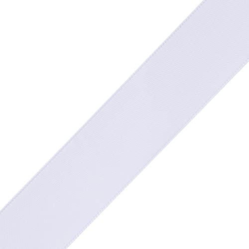 Fondersy 22mmX 91M Double Faced Satin Ribbon White Polyester Ribbon for Gift Wrapping Wedding Decoration Floral Arrangement Crafts - Image 2