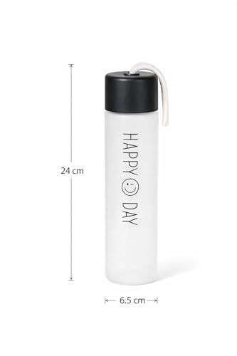 Image of Water Bottle for Office, Frosted Motivational 500 ML, Pack of 2 | Glass Bottle, Leakproof Lid, Stylish Slim Lightweight, For School Gym Travel, BPA Free Cute Aesthetic
