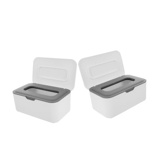 ERINGOGO Stylish Wipes Case 2pcs Refillable Wipes Dispenser for Bathroom Travel Nursery Reusable Storage