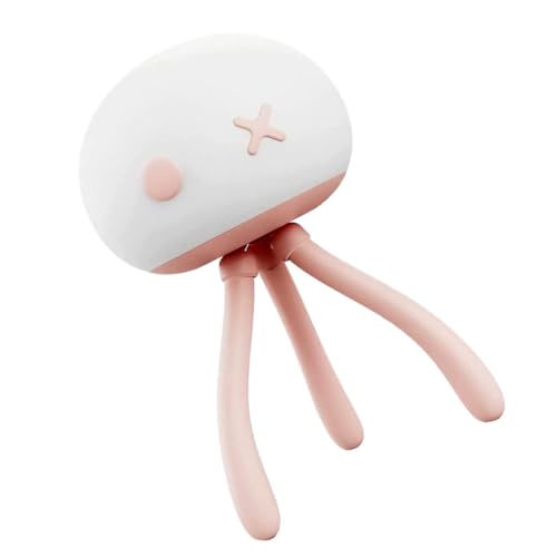 Lámpara de noche portátil de medusa de silicona rosa miniatura 1
