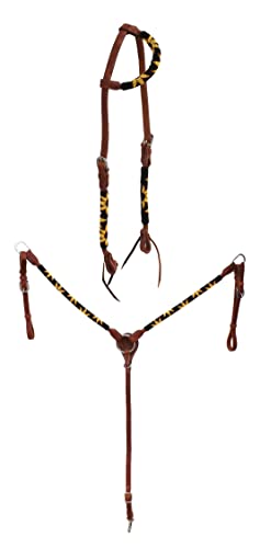 CHALLENGER Horse Show Bridle Western Leather Beaded Sunflower One Ear 79AD01A