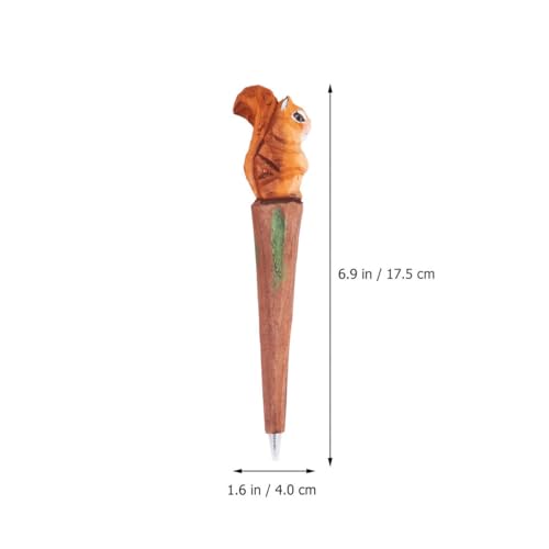 Bolígrafo de Madera Tallado Animal Operitacx Tinta Negra miniatura 2