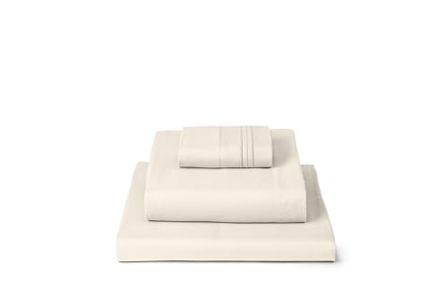 Image of Mellanni Twin Sheets Set - 3 PC Iconic Collection Bedding | Hotel Luxury, Extra Soft, Cooling Bed Sheets - Wrinkle, Fade, Stain Resistant (Twin, Golden Ivory)