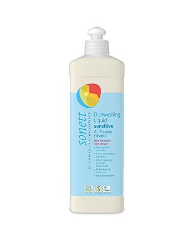 Image of Sonett Organic Dishwashing Liquid, All Purpose Cleaner Sensitive Skin For People With Allergies 17 Fl.Oz (Pack of 6)