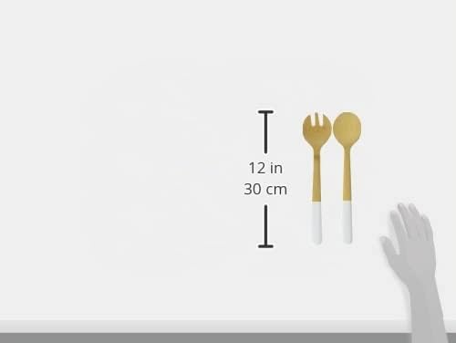 Foto von Pebbly Salatbesteck Bambus, 31cm x 10cm x 5cm, Weiß
