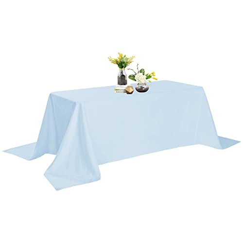 90x156 Blue Mist Tablecloth - Stain and Wrinkle Resistant Washable Polyester Table Cloth, Decorative Table Cloth for Dining Table, Buffet Parties and Wedding, Blue Mist