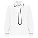 Women's Neck Tie Satin Shirts Elegant Long Sleeve Dressy Work Blouses Solid Soft Professional Business Tops(White-01,X-Large)