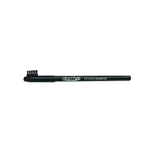 Glam'Up Paris - Crayon à Sourcils avec Brosse - Longue Tenue - Finition Naturelle et Définie - Application Précise - N°03 - Noir
