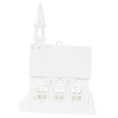 LALAFINA Blank Plastic Village Model Mini Snow House Ornament for Boy Girl Paintable Tabletop Decoration Sturdy White Plastic Craft for Christmas Village Display and Holiday Decor
