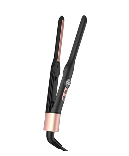 Plancha pequeña para cabello con puntas de 3/10 pulg negra miniatura 2