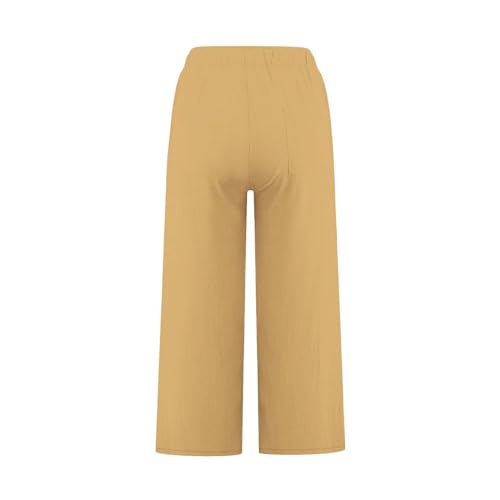 Wide Leg Capri Pants for Women Drawstring Elastic High Waist Joggers Pants Casual Cropped Trousers with Pockets3