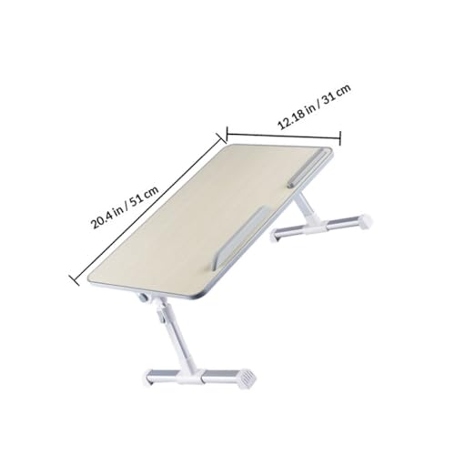 Table pliante ordinateur Alasum en bois beige pour étude - 3