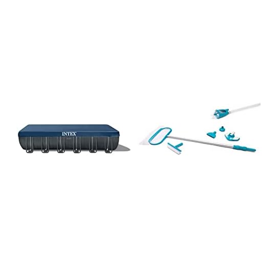 INTEX 26363EH 24ft x 12ft x 52in Ultra XTR Pool Set with Sand Filter Pump & 28003E Deluxe Pool Maintenance Kit for Above Ground Pools