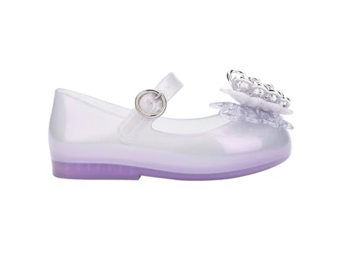 Melissa Mini Sweet Love Fly Ballet Flats for Babies, Pearly Lilac, 5