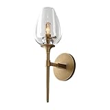 MATERIALE E DIMENSIONI: Lampade da parete geometriche in ottone e cristallo. Larghezza: 17 cm/6,7 pollici, Altezza: 40 cm/15,7 pollici, Diametro base: 12 cm/4,7 pollici.
