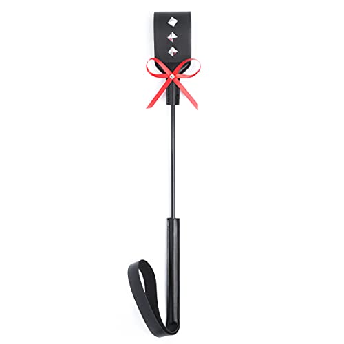 chenyesun Fouet de Cheval, Cravache d'équitation en Cuir PU De 59 Cm, Fouet en Cuir Frangé, Fouets Poignée Cheval Équipement Flogger Cover
