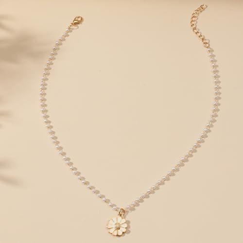 Collier de perles et fleur prezzie idéal pour offrir à une fille