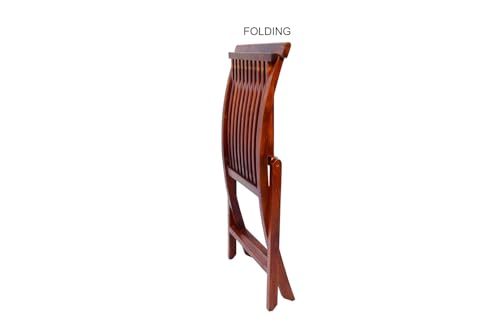 Image of WELL KNOWN Folding Comfort Chair for Living Room Bedroom Hall Home Wooden Furniture for Balcony Garden Indoor Outdoor (Natural Finish) (Brown)