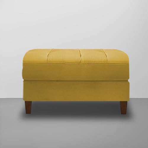 Image of Lezra RHS 4 Seater L Shape Sofa Set with Center Table for Living Room (Yellow Fabric) Premium Fabric Sofa