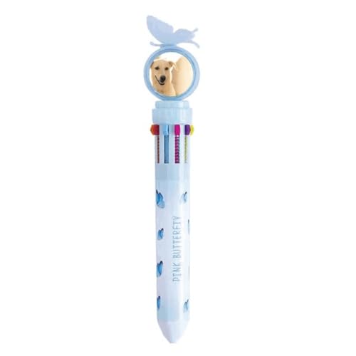 Stylo à bille rétractable à motif chien blanc pour écriture fluide et fournitures scolaires