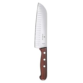 Victorinox Wood, coltello Santoku, acero modificato, lama intagliata, 17 cm, confezione regalo