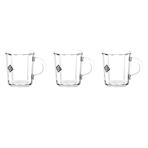 Royalford 3Pcs Glass Mug Set With Handle, 235ml, Lead-Free, ...