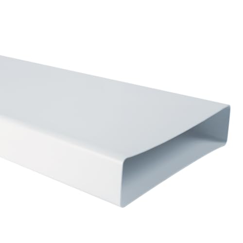 220 x 55 mm Canalina Rettangolare in Plastica – Lunghezza 0.5 m - Condotto Aria Piatto – Tubo Ventilazione per HVAC, Cucina, Bagno – Condotto Slim per Spazi Stretti