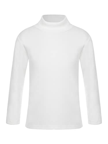 Kids Boys Girls Turtleneck Thermal Underwear Tops Basic Solid Color Long Sleeves Cotton T-Shirts Undershirts