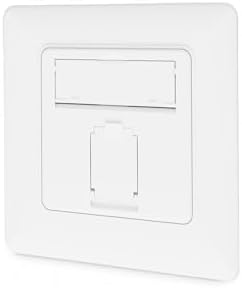 DIGITUS LSA junction box Cat-6A - 1 port RJ45 - Flush-mounted or surface-mounted network socket - Four-sided feed - Design-compatible - 10 Gbps - Shielded - PoE-compatible - White RAL9003: image 1 of 6