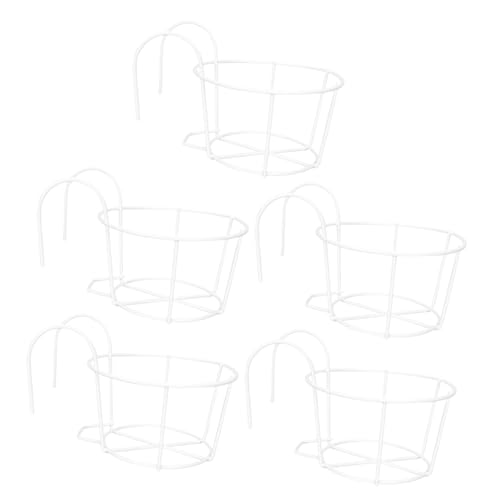 ibasenice Decorative Iron Hanging Flower Stands 5 Pack Plant Pot Rack Vertical Gardening Space Home Balcony