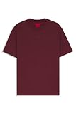 [HUGO] [ヒューゴ] ロゴ プリント リラックスフィット コットン Tシャツ メンズ L エンジ