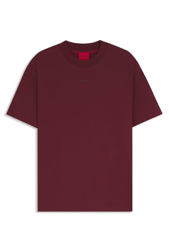 Image of HUGO Mens Dapolino Relaxed-fit T-Shirt in Cotton Jersey with Logo Print