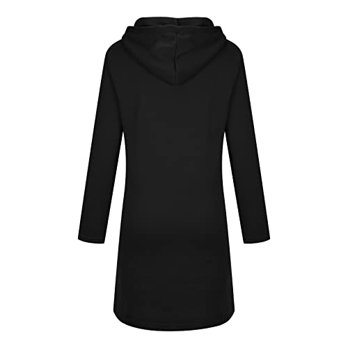 Mrgiinri Womens 2022 Fall Fashion Hoodie Casual Dressy Zip Up Long Jacket Lightweight Tunic Sweatshirt Open Front Cardigan Black #TOP5