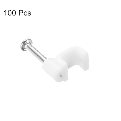 uxcell Cable Clips, 100 piezas 6mm Clips de cable con clavo para gestión de cables miniatura 3