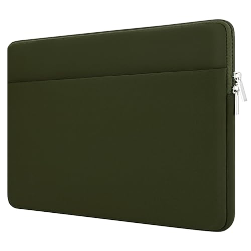 HEDUGO Funda para Portátil Compatible con HP DELL ASUS de 15,6 Pulgadas Funda Ordenador Portatil con Bolsillo para Accesorios con Cremallera para Portátil de 15,6”,Verde Militar