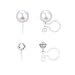 2 Pairs Invisible Clip on Earrings for Women - 8mm Shell Pearl Studs and 4mm Clear Cz Clip Ons for Non Pierced Ears