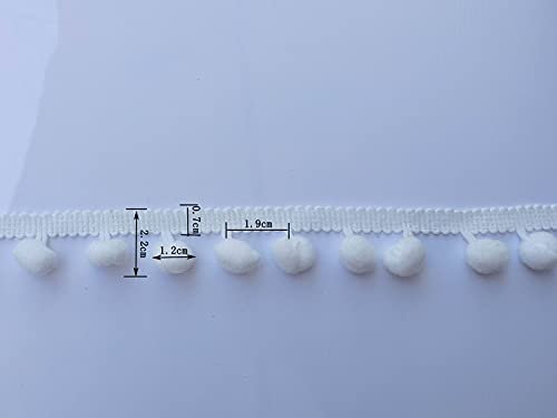 Yoyo Pom Pom Trim 20 Yards 12 Mm White Pom Pom Ball Fringe Trim For Sewing Accessory Decoration Diy Crafts White #TOP2