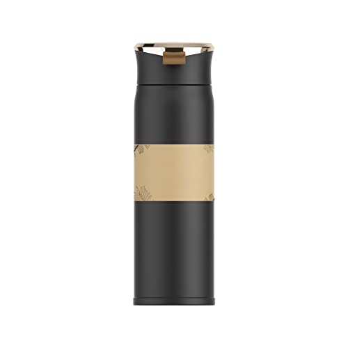 Termos de viaje THERMOS 310/450ml Frasco con filtro de té Botella de agua Copa aislada taza de café 304 Tumblers de acero inoxidable Oficina en casa (450 ml, Schwarz)
