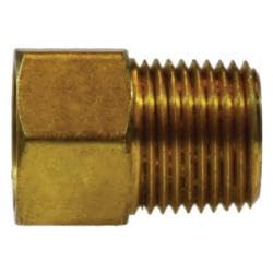 12038 Adapter, 1/2 in Female Inverted Flared x 1/4 in Male NPTF, Brass (2 Pack)