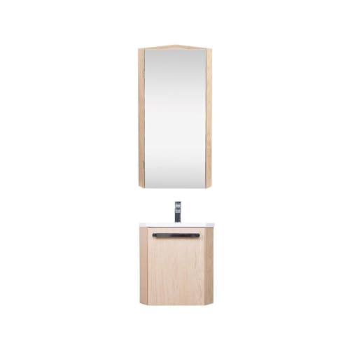 MOB-IN Ensemble Lave-Mains d'angle SKINO Suspendu avec Armoire Miroir