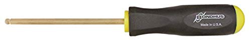 Bondhus 38604 5/64" Ball End Tip Hex Screwdriver w/GoldGuard Finish, 2.6", 2 PC