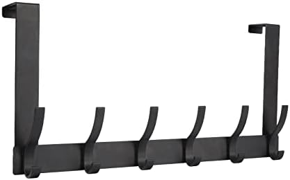 Optish Over The Door Hooks, Door Hanger Hooks, Over The Door Towel Racks for Bathroom with 12 Coat Hooks for Hanging Clothes Coats Towels, Fits 1-3/4" Thick Door